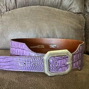 Purple genuine leather belt